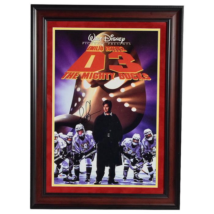 Joshua Jackson Signed and Framed 12x18 D3: Mighty Ducks Movie Poster Photo (PSA/DNA)- Thick Cherry w/ Red over Yellow matte