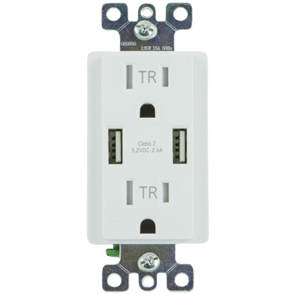 NWL 2OTLT/USB RCPTL WHT