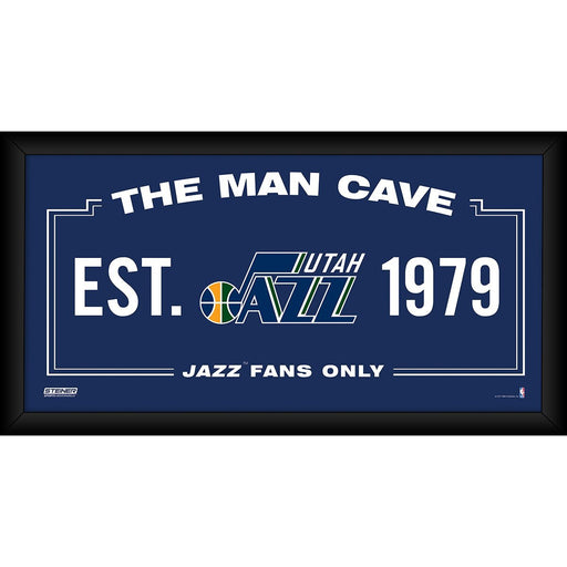 Utah Jazz Man Cave Sign 6x12 Framed Photo