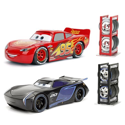 Cars 3 1:24 Scale Die-Cast Vehicles with Tire Rack Set      