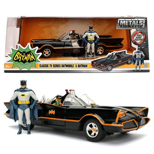 Batman 1966 TV Batmobile 1:24 Scale Vehicle with Figures    