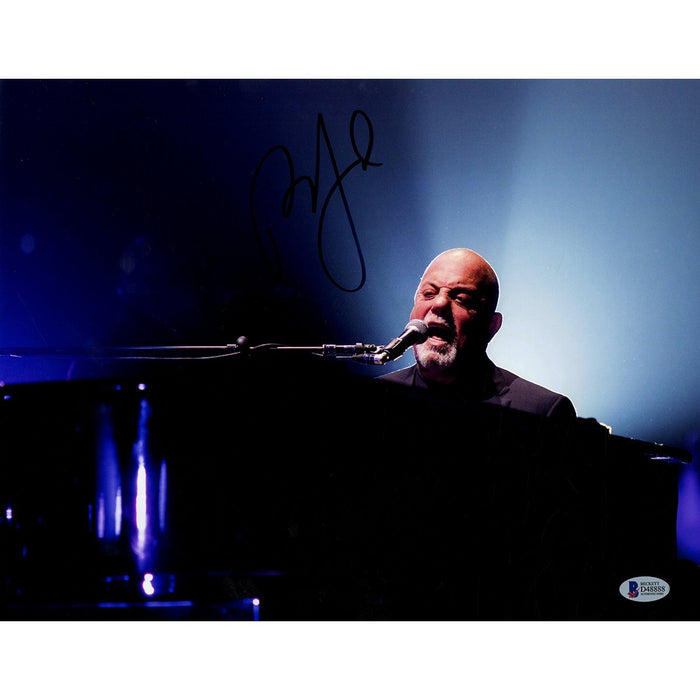 Billy Joel Signed Horizontal 11x14 Photo at Piano Singing at Piano Beckett