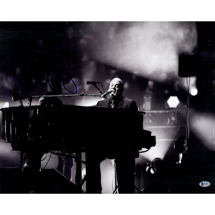 Billy Joel Signed Horizontal BW at Piano 16x20 Photo Beckett Signed in Blue