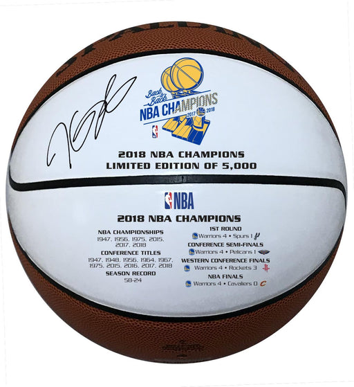 Kevin Durant Signed 2018 White Panel Championship Basketball (Panini Auth)