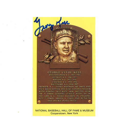 George Kell Signed HOF Plaque Postcard JSA