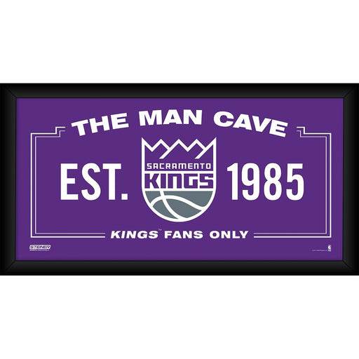 Sacremento Kings Man Cave Sign 10x20 Framed Photo