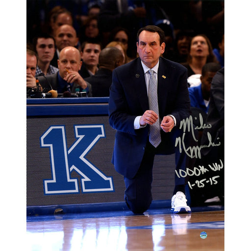 Mike Krzyzewski Signed 1000 Win 11x14 Photo w/ 1000th Win Insc