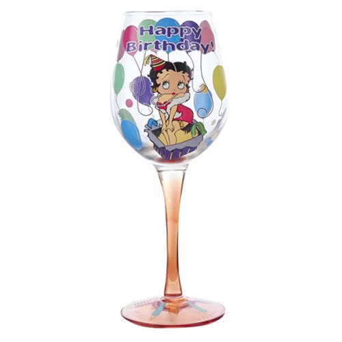 Betty Boop Happy Birthday 15 oz. Wine Glass                 