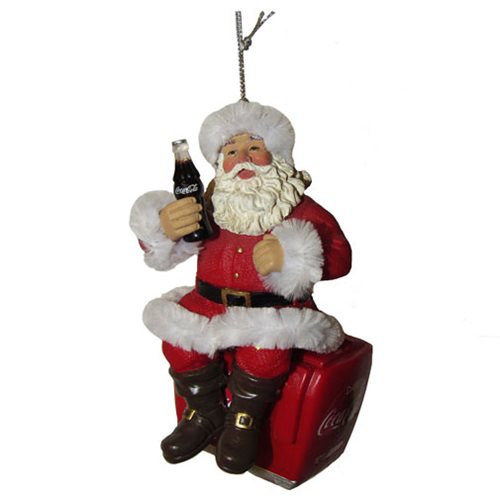 Coca-Cola Santa On Cooler 4-Inch Ornament                   