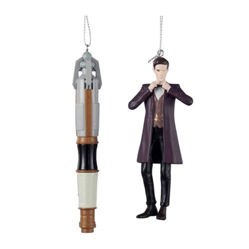 Doctor Who Doctor and Screwdriver Figural Ornament 2-Pack   