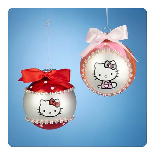 Hello Kitty Bow Tie Glass Ball Ornament Display Box         