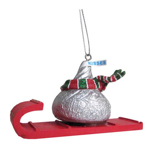 Hershey's Kiss On Red Sled 3 1/4-Inch Resin Ornament        