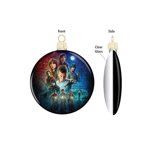 Stranger Things Poster Printed Glass 80mm Disc Ornament     