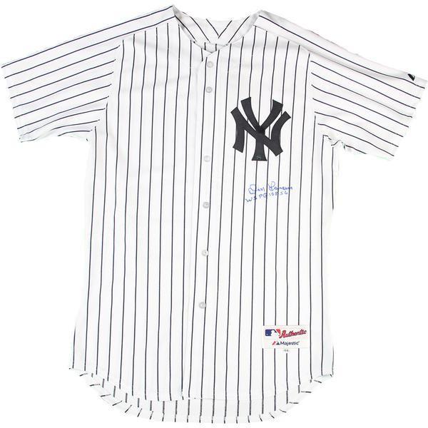 Don Larsen Signed Authentic Home Pinstripe Jersey w/ "WSPG 10-8-56" Insc