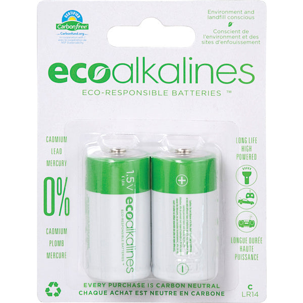 ECO ALKALINE C BATT 2PK