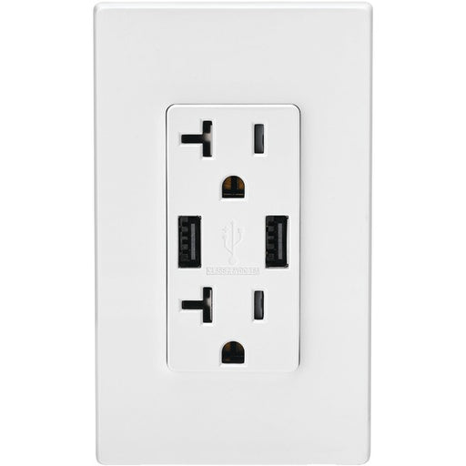 COMBO DUPLEX 20A USB WHT