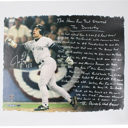 Jim Leyritz Signed The Home Run Dynasty 22x26 Story Canvas