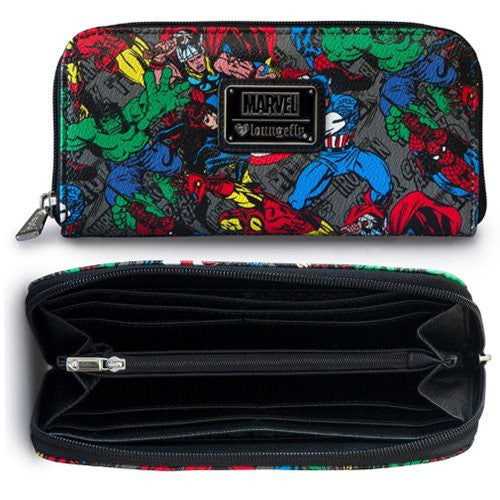 Marvel Character Print Zip-Around Wallet                    