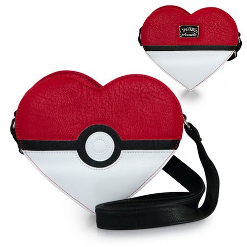 Pokemon Pokeball Heart-Shaped Crossbody Purse               