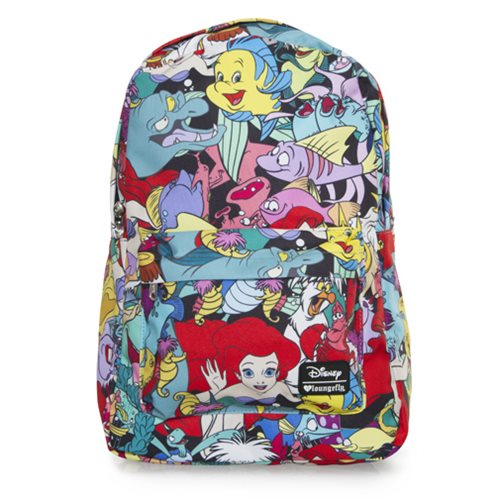 Little Mermaid Ariel Character Print Backpack               