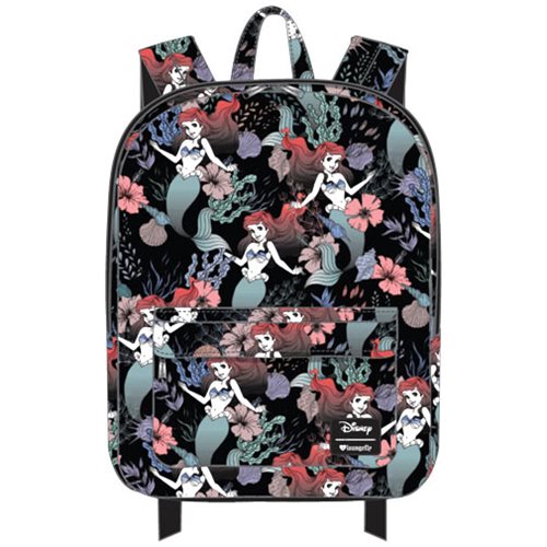 The Little Mermaid Ariel Floral Print Nylon Backpack        