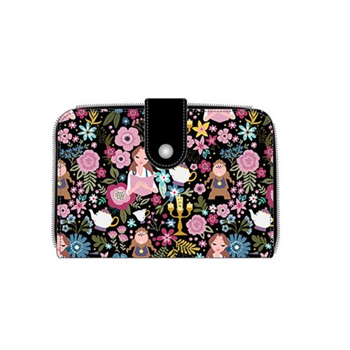 Beauty and the Beast Belle Floral Print Black Wallet        