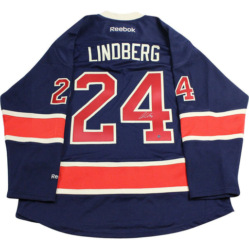 Oscar Lindberg Signed New York Rangers Navy Heritage Premier Jersey