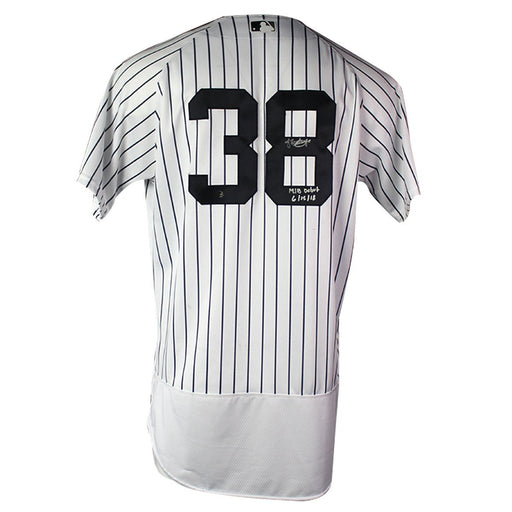 Jonathan Loaisiga Signed New York Yankees 2018 Home Game Used #38 Pinstripe Jersey w/ "MLB Debut 6/15/18" Insc (JD255478)