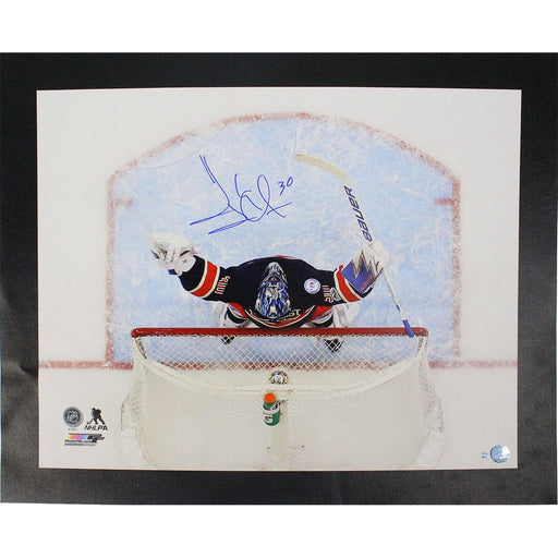 Henrik Lundqvist Signed  '400th Win Overhead Shot' 20x24 Canvas