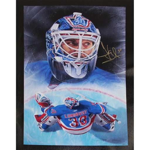 Henrik Lundqvist Signed New York Rangers Giclee 21x28 Canvas