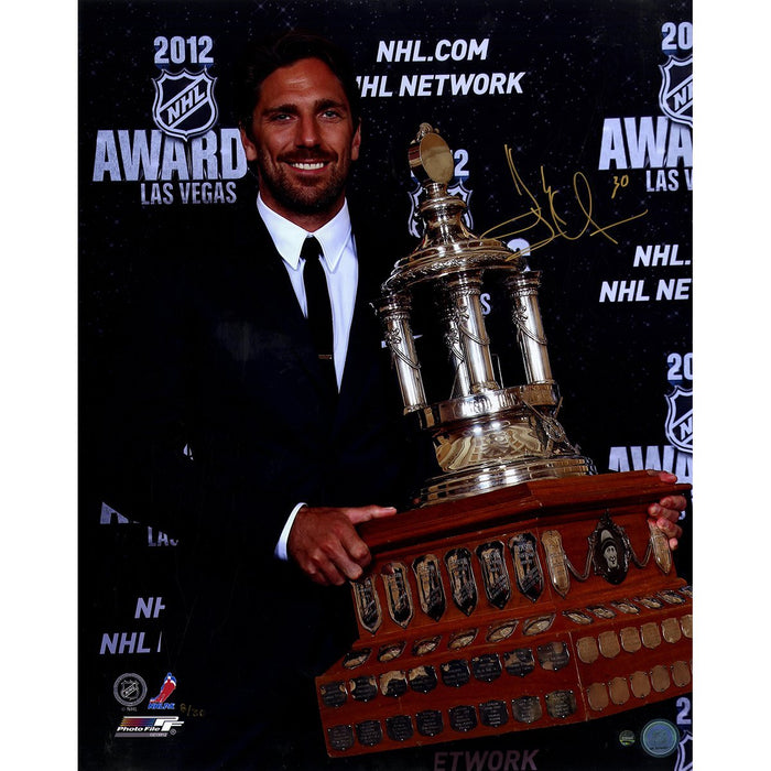 Henrik Lundqvist Signed Vezina Trophy 16x20 Photo (Signed in Gold)(LE/30) 