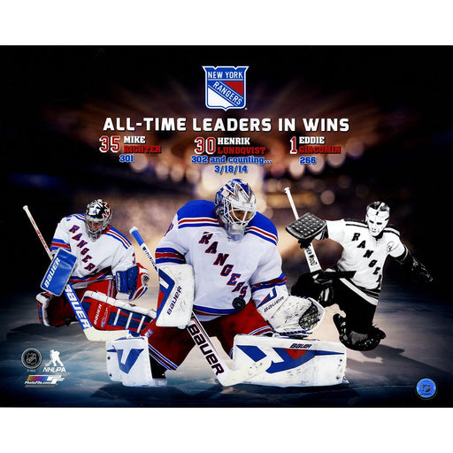 NY Rangers Mike Richter/Eddie Giacomin/Henrik Lundqvist All Time Leaders In Wins 16x20 Photo