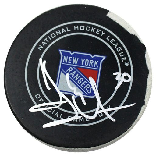 Henrik Lundqvist Signed New York Rangers 2018-2019 Game Used Puck