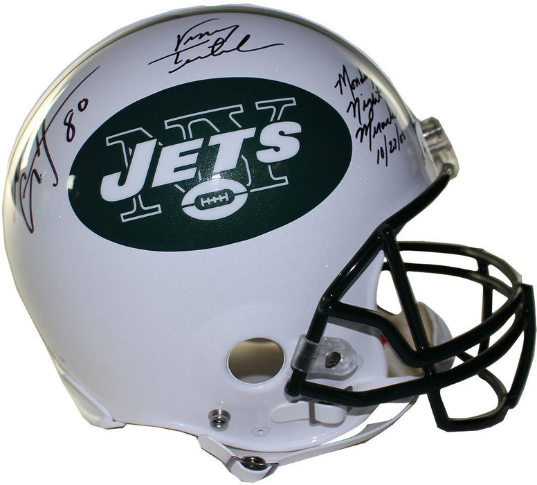 Wayne Chrebet/Vinny Testaverde Dual Signed New York Jets Authentic Helmet w/ Monday Night Miracle 10/23/2000 LE/16