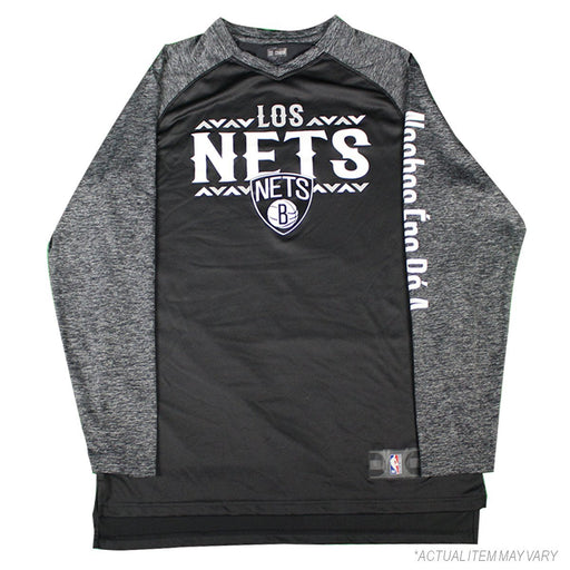 Dante Cunningham Brooklyn Nets Game Used #44 Los Nets Warm Up Black/Grey Long Sleeve Shirt (2XLT)