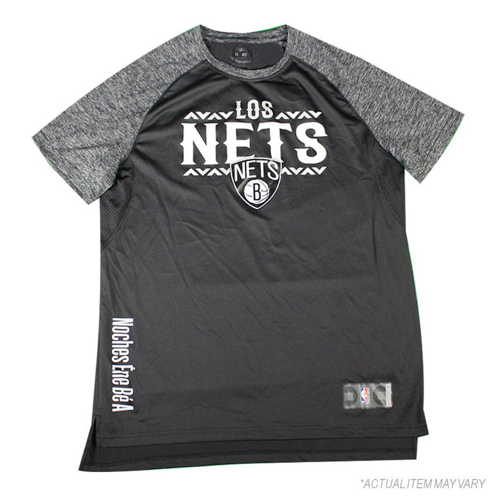 DeMarre Carroll Brooklyn Nets Game Used #9 Los Nets Warm Up Black/Grey Short Sleeve Shirt (M)