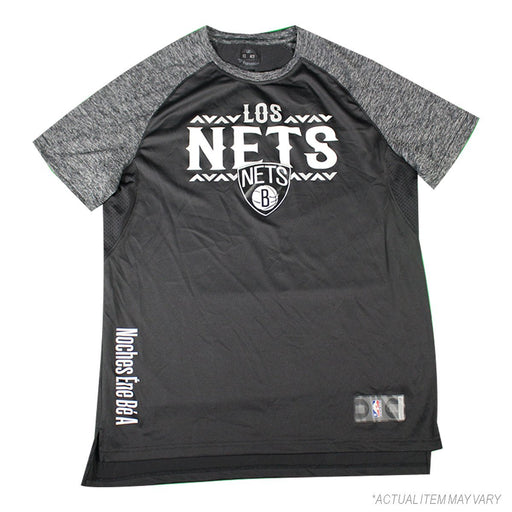 Spencer Dinwiddie Brooklyn Nets Game Used #8 Los Nets Warm Up Black/Grey Short Sleeve Shirt (LT)
