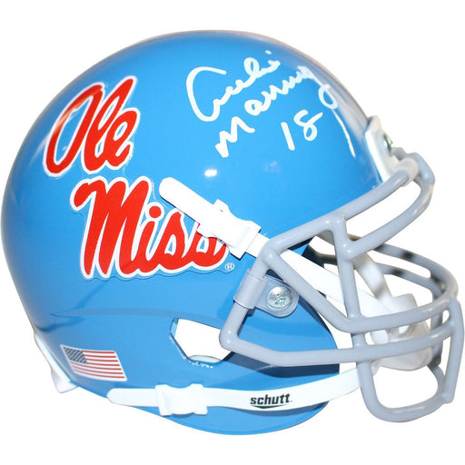 Archie Manning Signed Ole Miss Powder Blue Replica Mini helmet