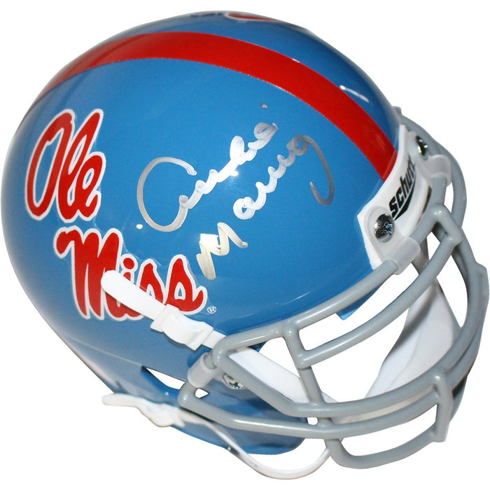 Archie Manning Signed Ole Miss Powder Blue Replica Mini helmet (Signed in Silver)