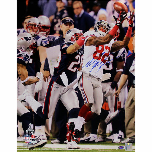 Mario Manningham Super Bowl XLVI Vertical 8x10 Photo Signed