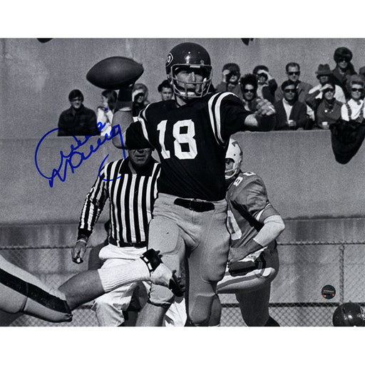 Archie Manning Signed Ole Miss B/W Throwing Pass 8x10 Photo