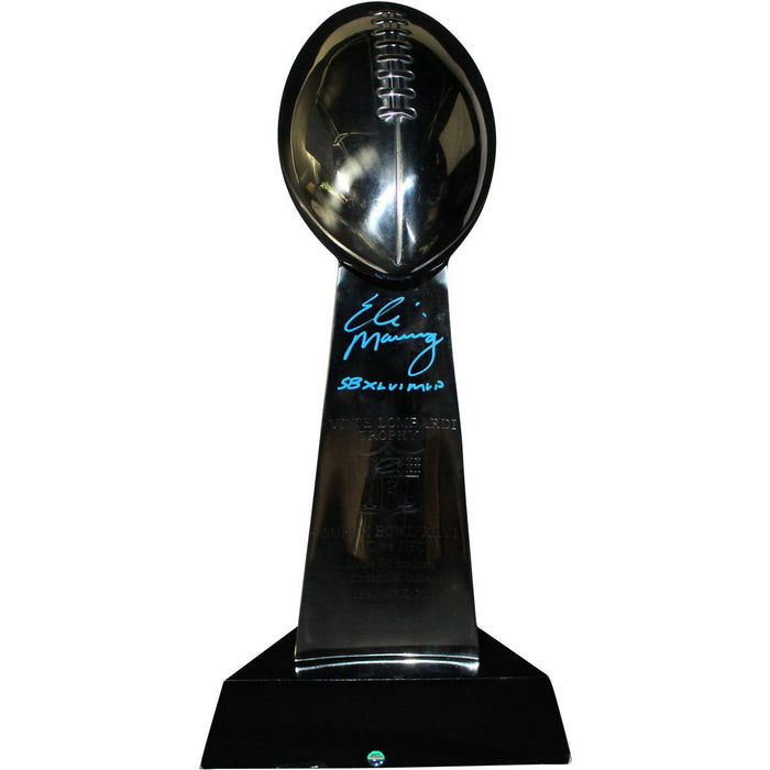 Eli Manning Signed Super Bowl XLVI Replica Lombardi 17"x6" Trophy w/ "SB XLVI MVP" Insc