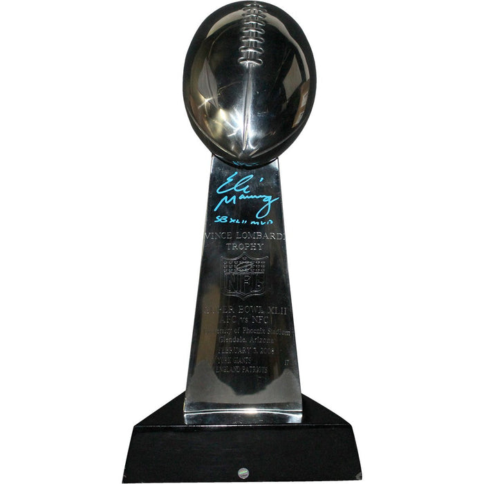 Eli Manning Signed Super Bowl XLII Replica Lombardi 17"x6" Trophy w/ "SBXLII MVP" Insc