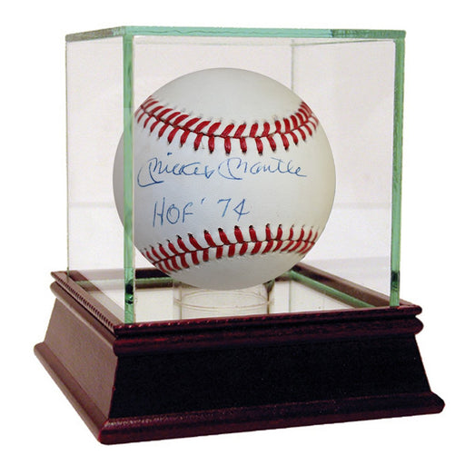 Mickey Mantle Signed OAL Brown Baseball w/ "HOF 74" Insc. (JSA Auth)