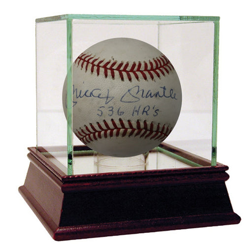 Mickey Mantle Signed OAL Brown Baseball 536 HR Inscription PSA/DNA JSA With Case