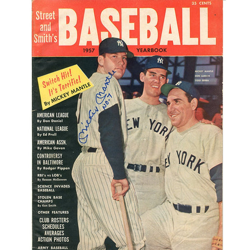 Mickey Mantle Signed 1957 Street and Smiths Baseball Yearbook Magazine No 7 Inscription JSA