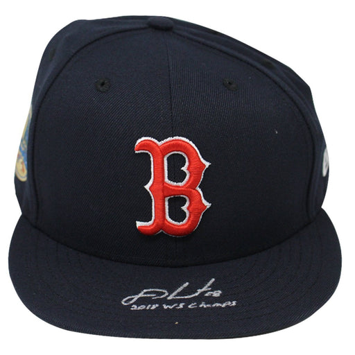 J.D. Martinez Signed Boston Red Sox New Era Navy Home 2018 World Series Patch Fitted Hat w/ "2018 WS Champs" Insc