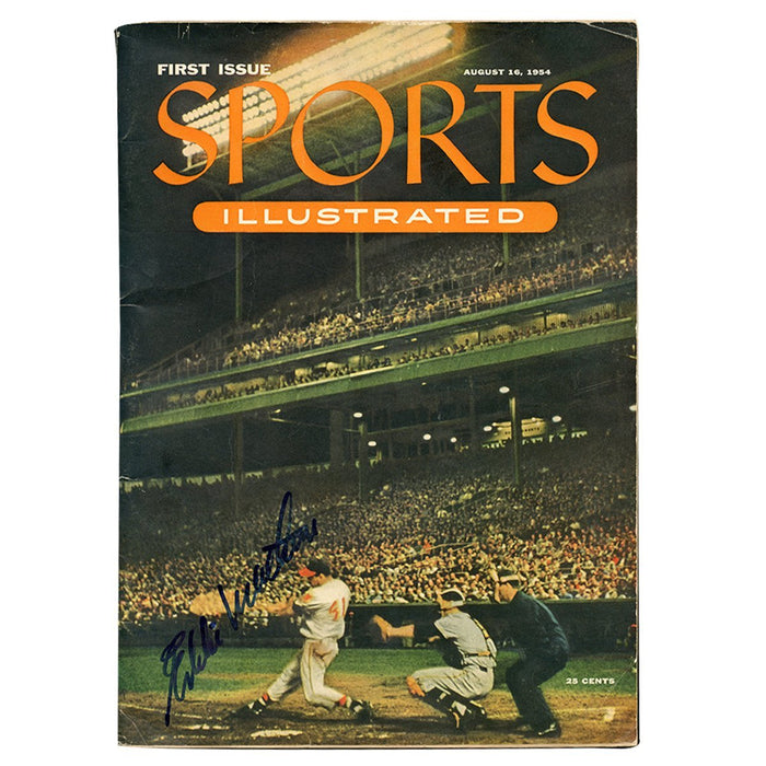 Eddie Mathews Signed 1954 1st Sports Illustrated Issue Ever JSA