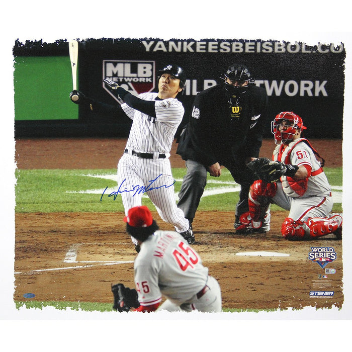 Hideki Matsui 2009 World Series  Game 6: 2 Run Home Run 22x26 Canvas (MLB Auth)