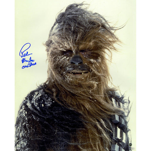 Peter Mayhew Signed 'Chewbacca in the Snow' Vertical 16x20 Photo